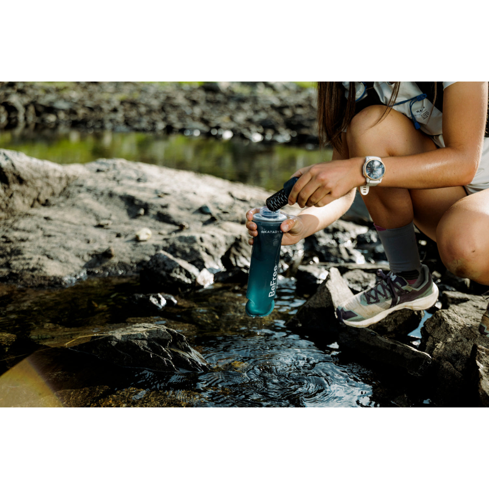 Katadyn BeFree AC 0.5L Water Filter Soft Flask Hiking Camping Slate Blue