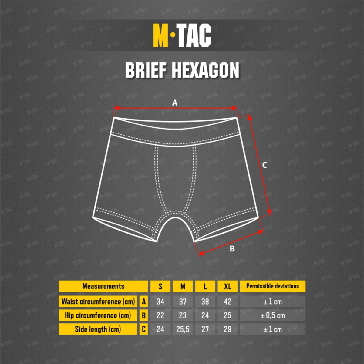 M-TAC Hexagon Tactical Boxers Breathable Hypoallergenic Coolmax Fabric Black