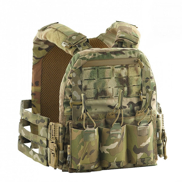 M - TAC Military Plate Carrier Vest tactical quick - release mag pouches Multicamo - GoMilitar