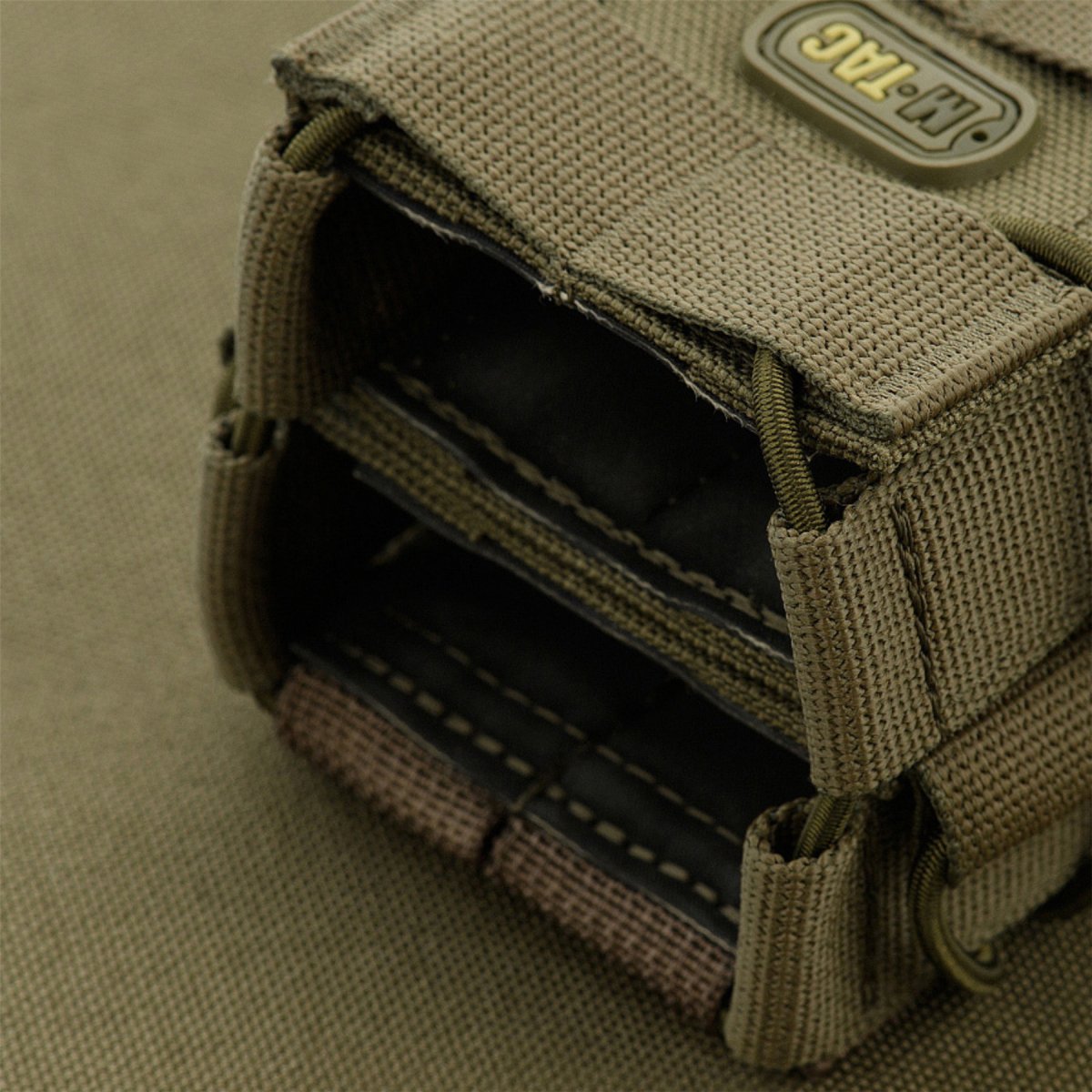 M-TAC Open Double Magazine Pouch Non Slip Rubberized Tactical Cordura Olive