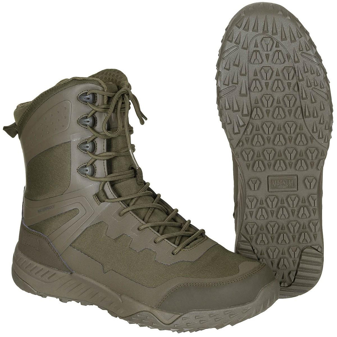 Magnum Ultima 8.0 SZ WP Tactical Boots Waterproof Lightweight Side Zip Olive