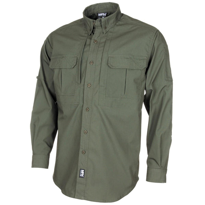 MFH Brand Army style tactical shirts teflon coated ripstop lightweight olive BDU - GoMilitar