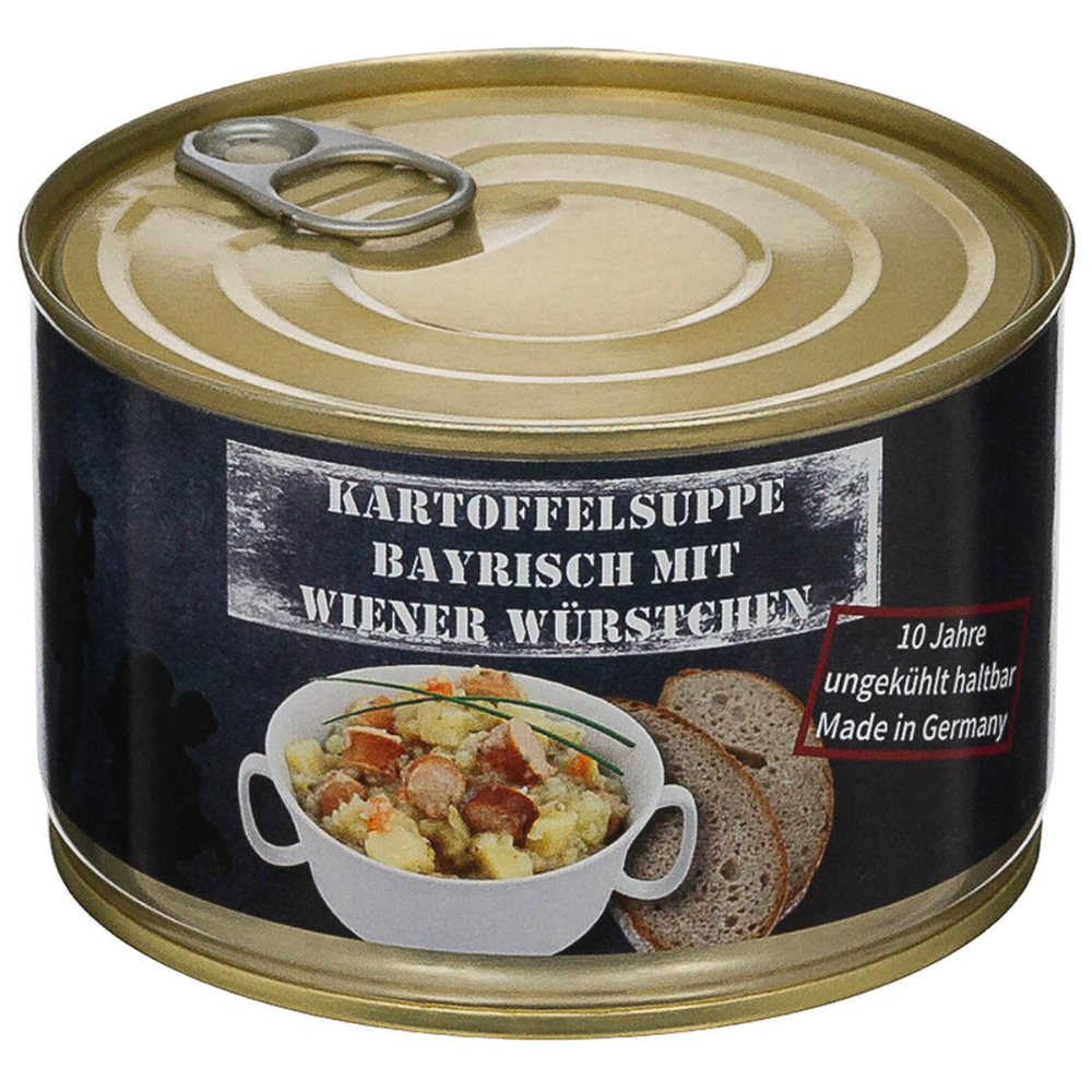 MFH Potato Soup Wiener Sausage 400g Canned Outdoor Camping Food Long Shelf Life