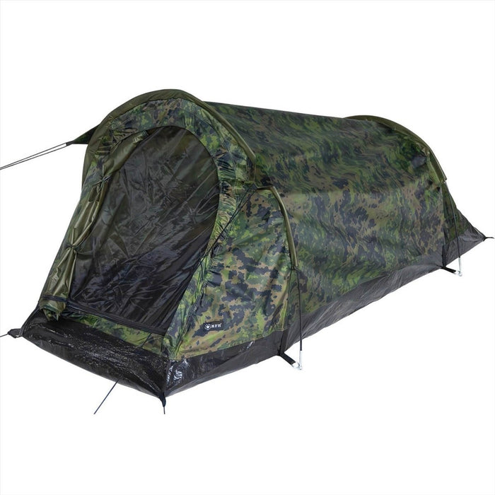 MFH Schwarzenberg Tunnel Tent Water Resistant One Person Finnish M05 Camo - GoMilitar