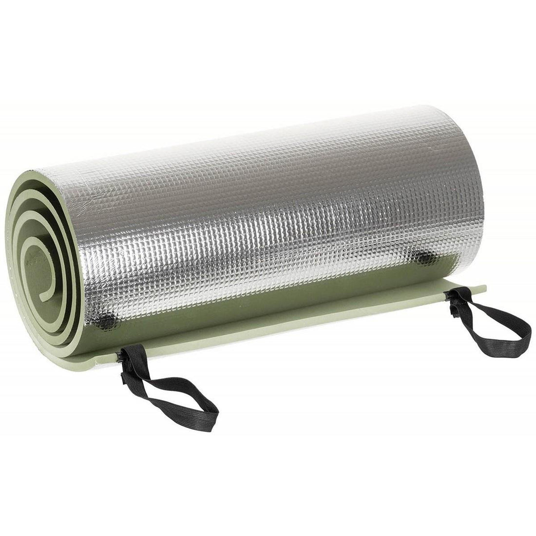 MFH Sleeping Pad EVA Foam Aluminium Coated Elastrics Strap Packing Green