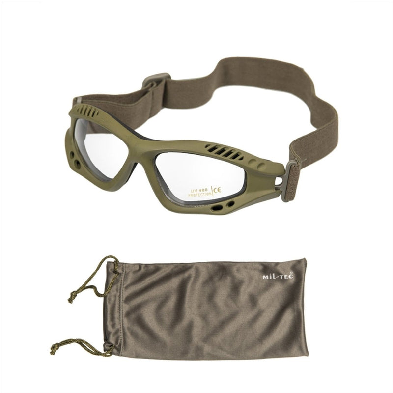 MIL-TEC AIR PRO COMMANDO Tactical Goggles Clear Lens Anti Scratch Anti Fog