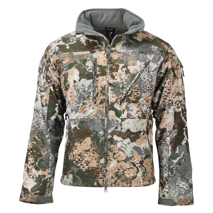 MIL-TEC army softshell tactical jacket fleece waterproof hooded 3-layer laminate - GoMilitar