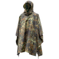Mil-Tec Brand Military style poncho Flecktarn camo ripstop lightweight waterproof