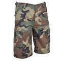 Mil-Tec Brand Military Style Woodland camouflage bermuda cargo BDU army shorts