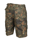Mil-Tec U.S. Military style prewashed flecktarn camo ripstop cargo field shorts in durable comfortable fabric