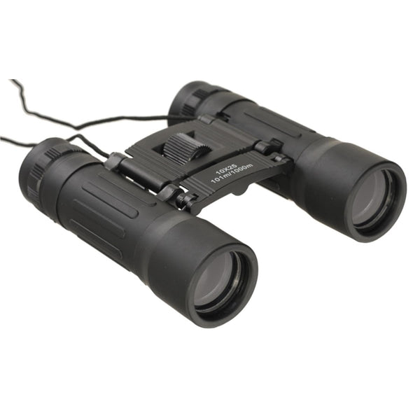 MIL-TEC Collapsible Binoculars 10x25 Clear View Protective Nylon Bag Black