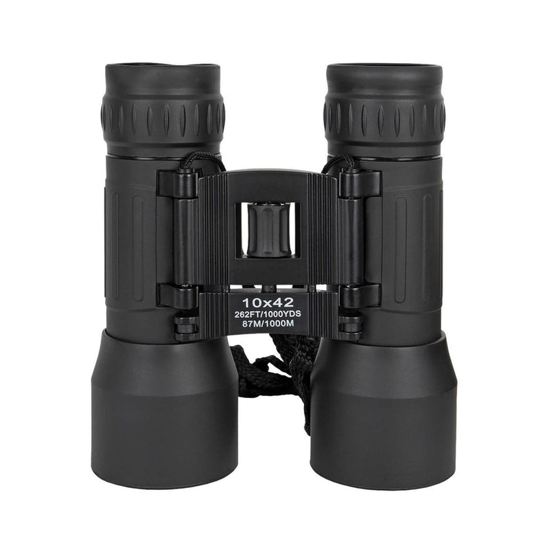 MIL-TEC Collapsible Binoculars 10x42 Diopter Fine Tuning Carrying Pouch Black
