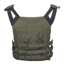 Olive MIL-TEC GEN II tactical plate carrier vest with adjustable straps and MOLLE webbing for modular gear attachment.