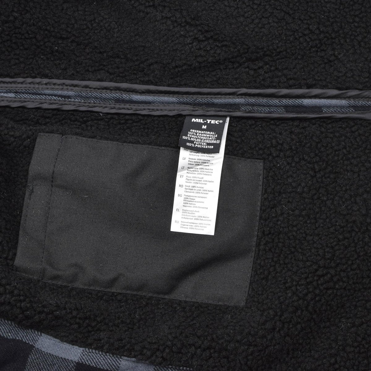 MIL-TEC German Military Lumberjack jacket plaid checkered warm black gray NEW