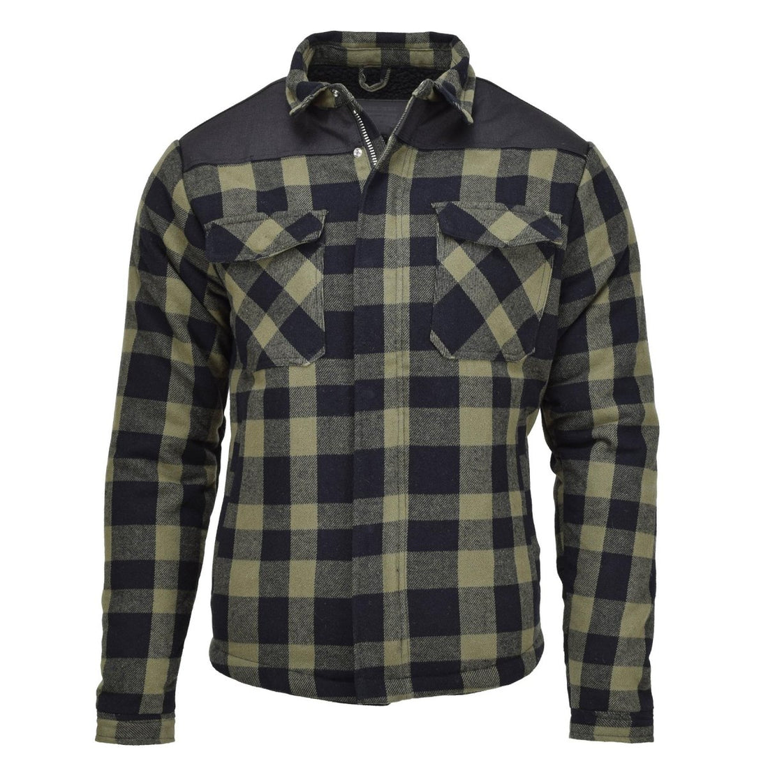 MIL-TEC German Military Lumberjack jacket plaid checkered warm black olive NEW