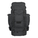 Large black MIL-TEC RECOM tactical backpack with multiple compartments for hiking and outdoor use