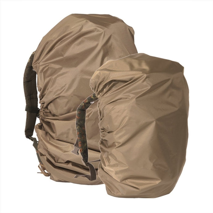 MIL-TEC Rucksack Cover Adjustable Polyurethane Coated Raincover To 80L Coyote - GoMilitar
