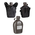 MIL-TEC US Style Plastic Canteen 1L Cover Included Tactical Outdoor Black