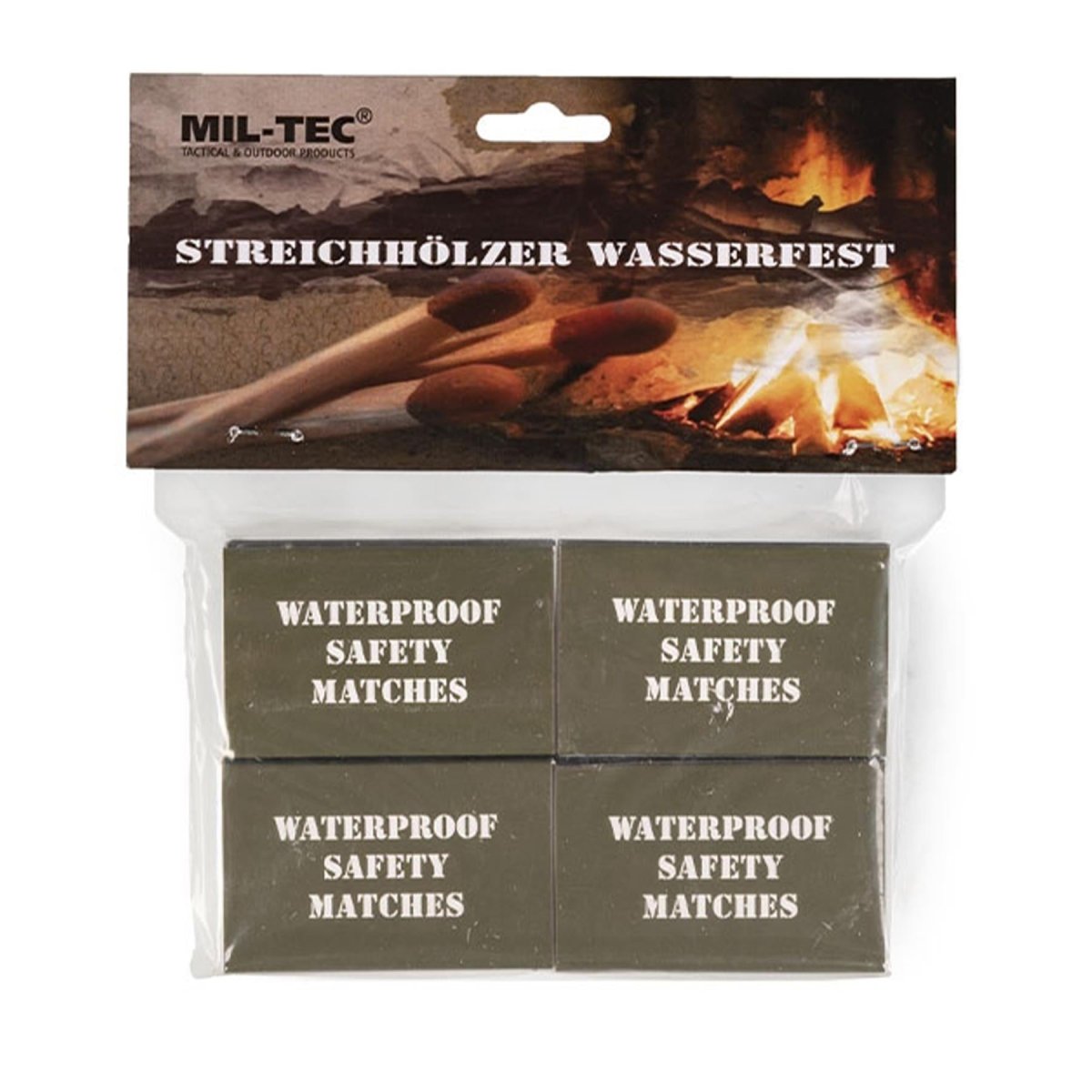 MIL-TEC Water Resistant Matches 4 Pack 35 Matches Outdoor Camping Survival