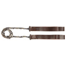 Nordic Pocket Saw with carbon steel chain and Swedish leather handles for portable camping and hiking woodcutting tasks