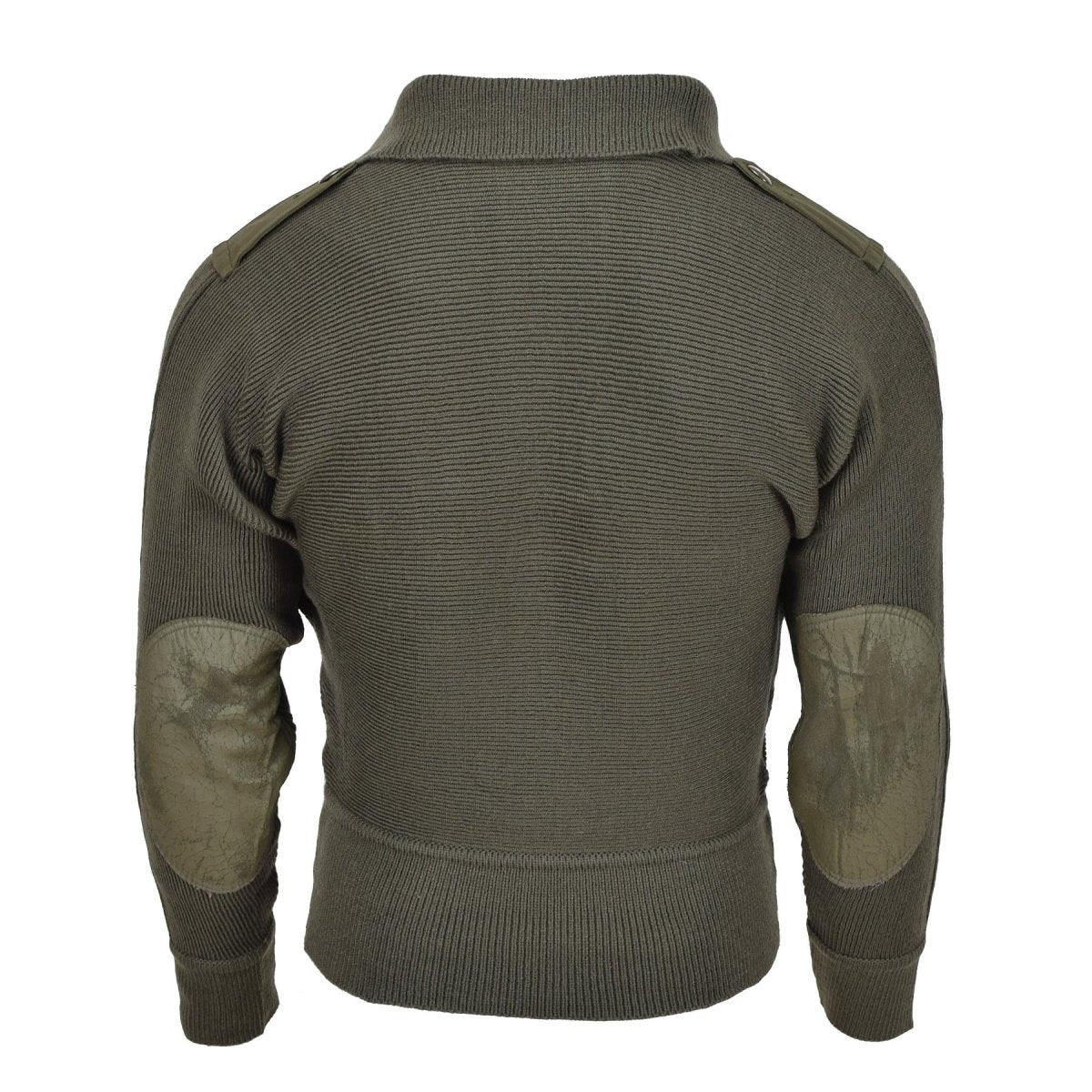 Original Austrian Military sweater reinforced elbows blouson rib knit pullover