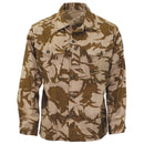 British army desert camouflage lightweight military field jacket shirt with buttoned chest pockets