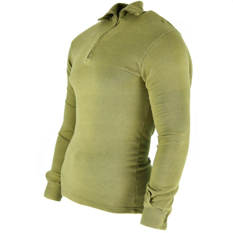 Original British army tricot shirt zipper Undershirt zipped thermal Green OD - GoMilitar