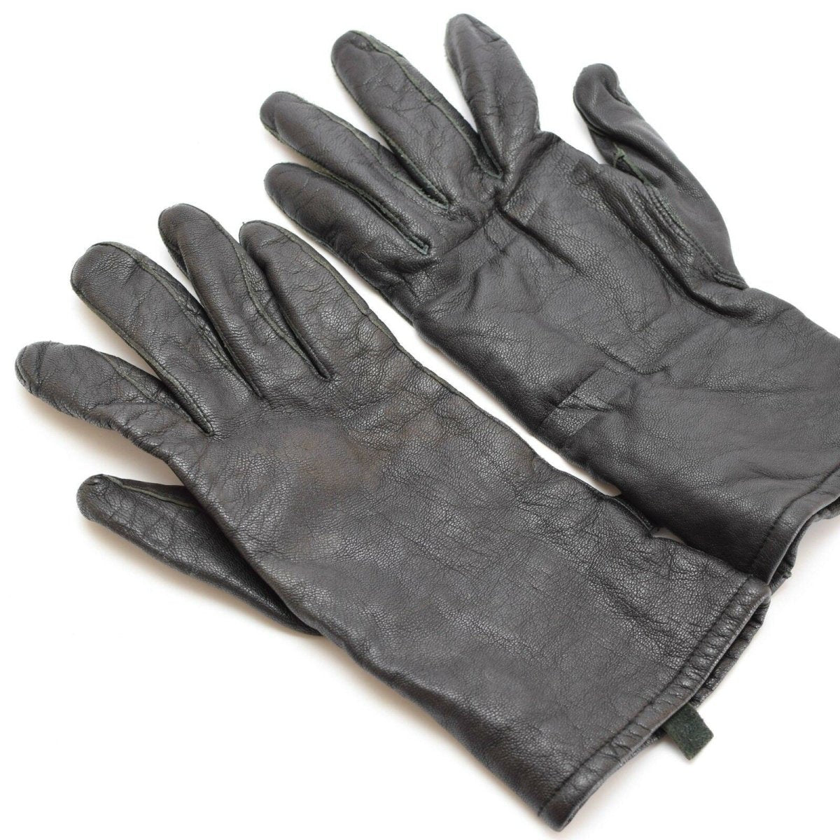 Original British Military Combat Gloves Wrist Straps Leather Army Issued Black