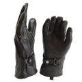 Original British Military Combat Gloves Wrist Straps Leather Army Issued Black