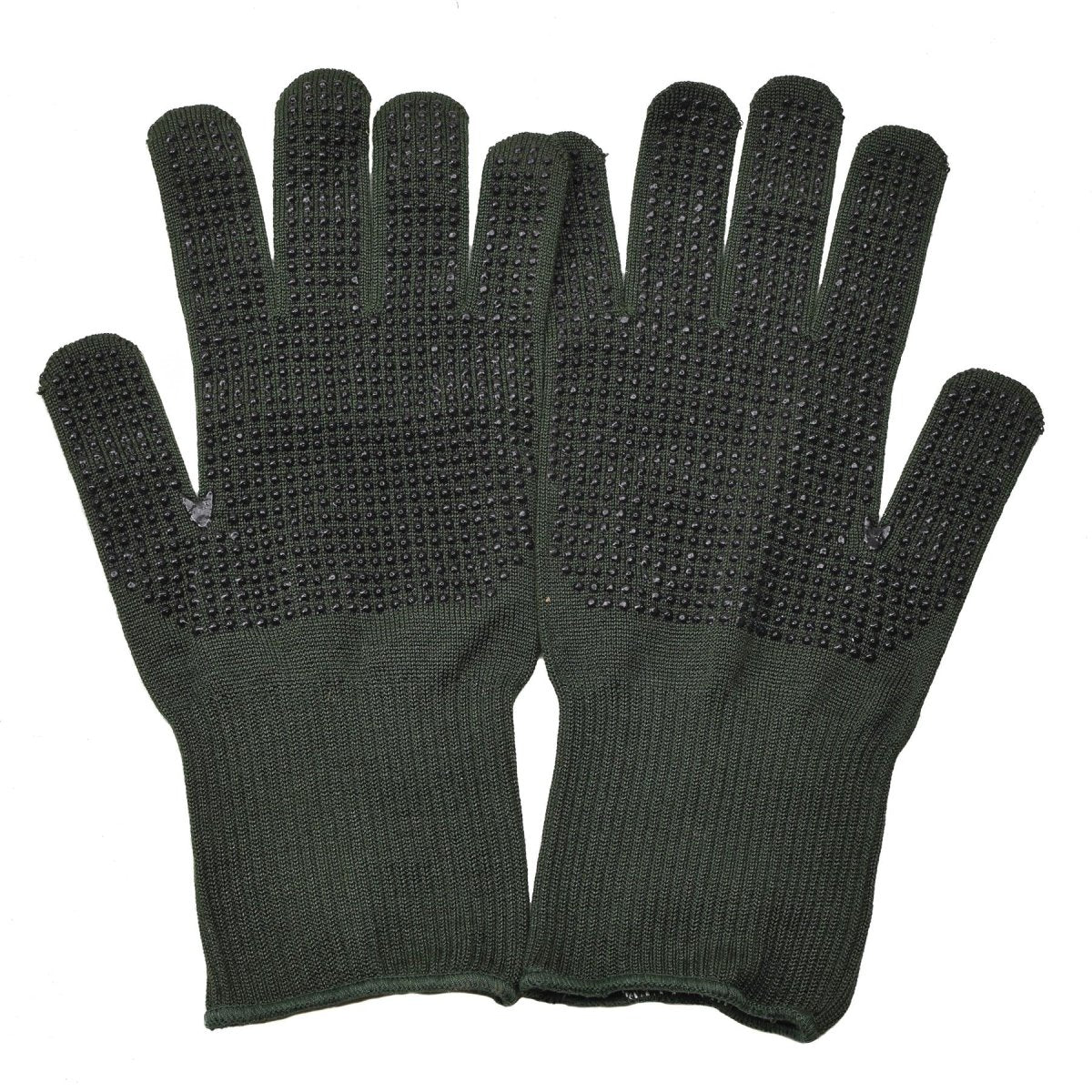 Original British Military gloves anti slip palms Nomex aramid fiber green NEW