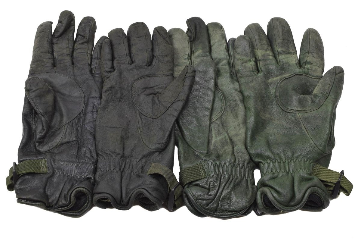 Original British Military MK II leather gloves lined dark green hand protection