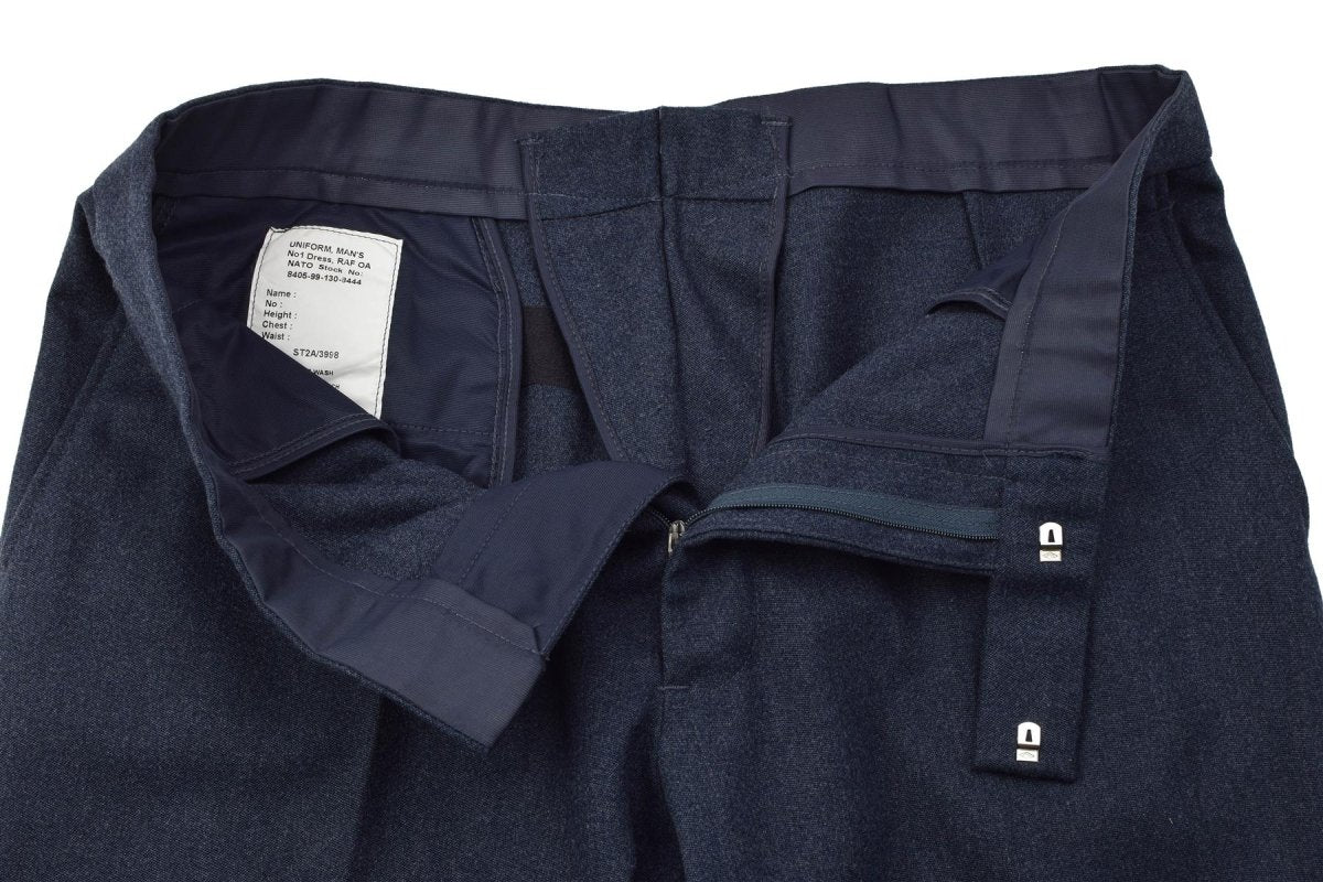 Original British RAF No 1 Dress Trousers Straight Leg Zip Fly Parade Blue