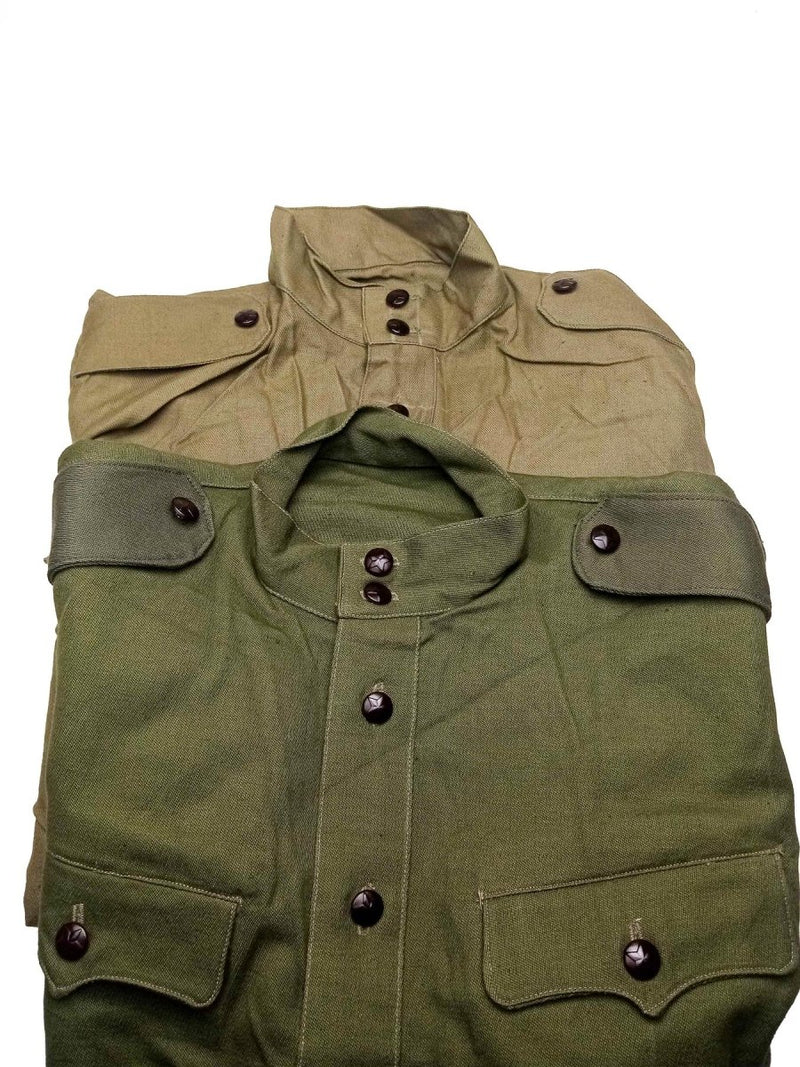 Original Bulgarian army olive khaki shirt jacket combat military long sleeve - GoMilitar