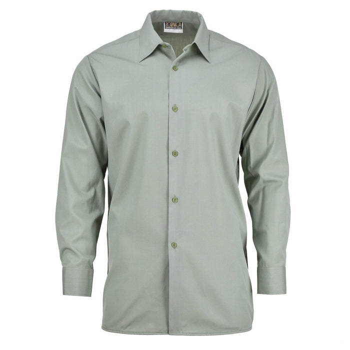 Original Czech Army olive green long sleeve dress shirt with button-up front, new military surplus style