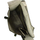 Open view of original Czech army M85 olive drab vinyl military bread bag with adjustable shoulder strap