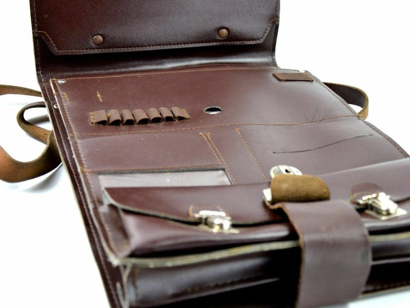 Original Czech Military Shoulder Bag Map Case Document Case Brown