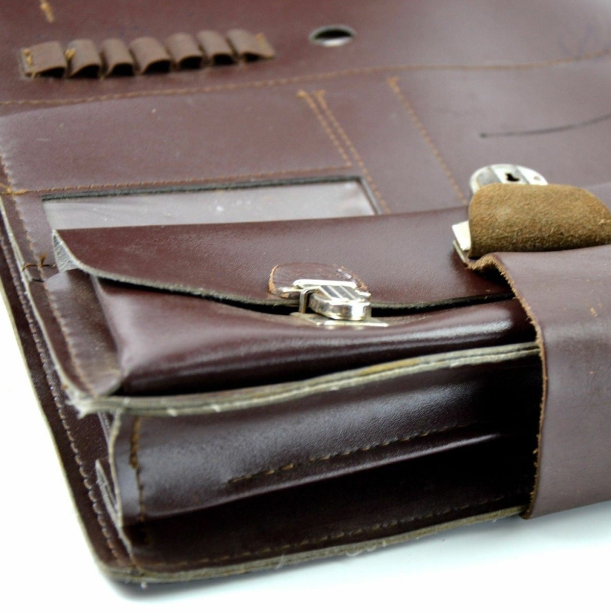 Original Czech Military Shoulder Bag Map Case Document Case Brown