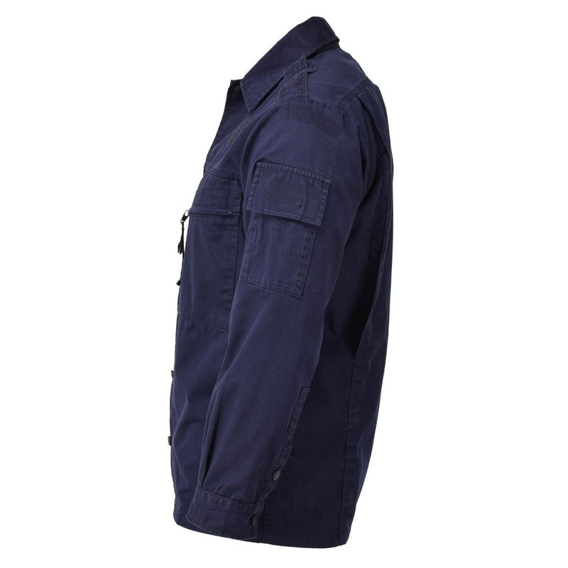 Original Dutch army jacket workwear blue uniform long sleeve military shirt - GoMilitar
