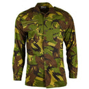 Original Dutch Army M65 woodland DPM camouflage combat shirt with long sleeves and button front closure