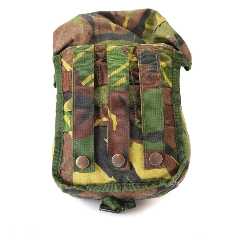 Original Dutch Army medium MOLLE utility pouch in DPM camouflage with secure button fastening straps.