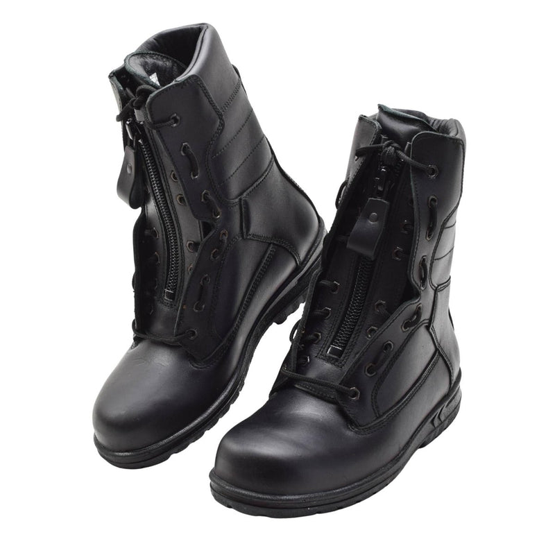 Original Dutch Military Air Force Pilot Boots Genuine Leather Tactical Black - GoMilitar