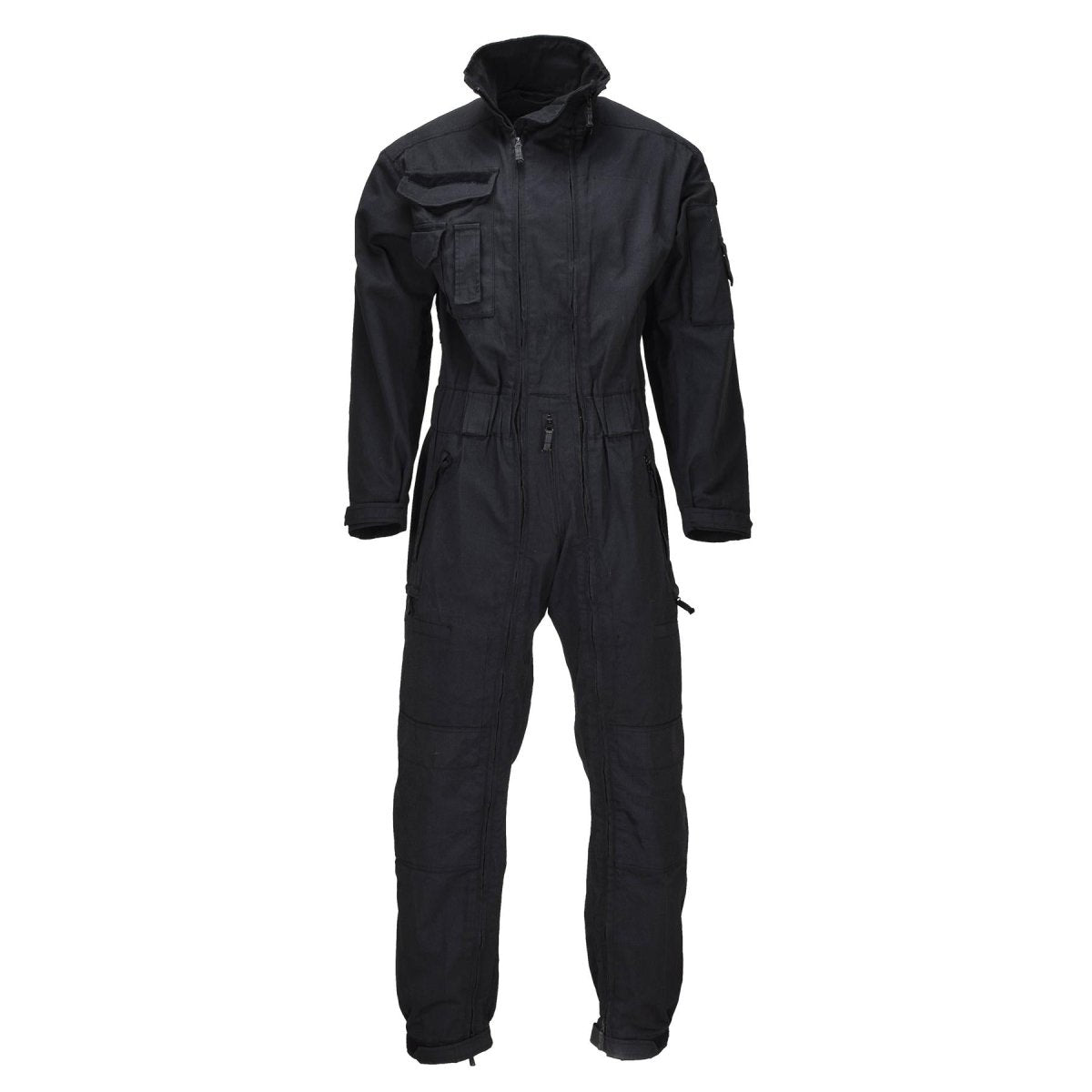 Original Dutch Military Flight Coverall Reinforced Knees Double Zipper Black