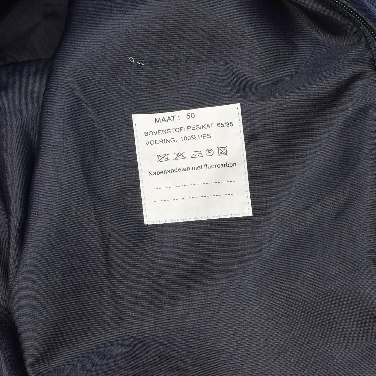 Original Dutch Military issue Men's raincoat quilted liner trenchcoat solid blue