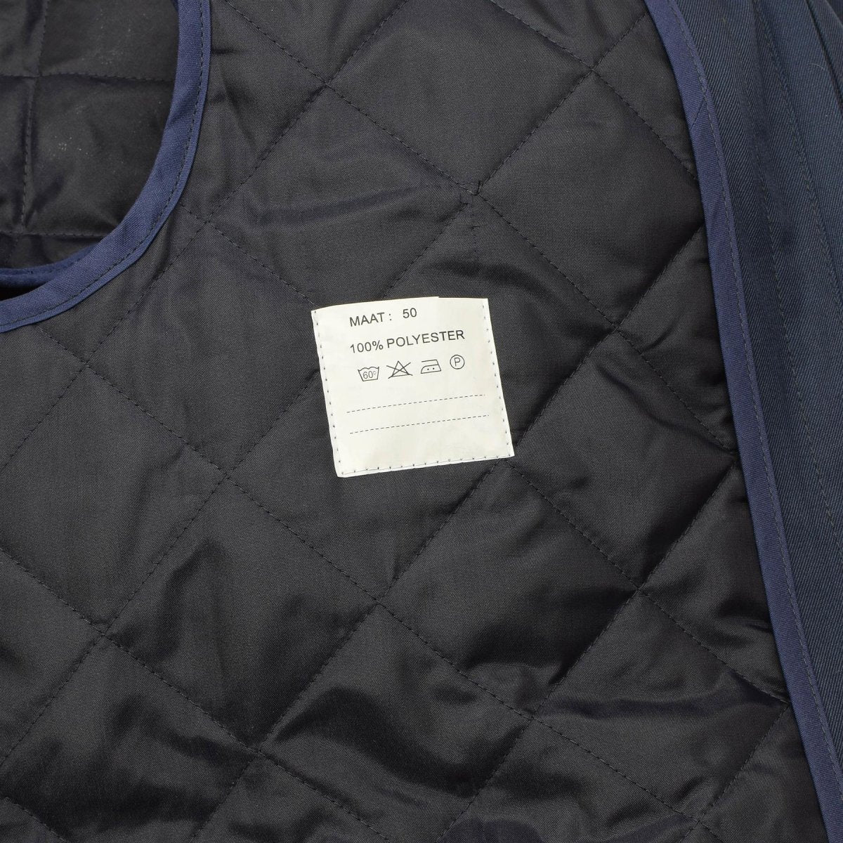 Original Dutch Military issue Men's raincoat quilted liner trenchcoat solid blue