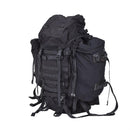 Black original Dutch military large backpack with detachable side pouches, suitable for hiking, camping, and outdoor use.