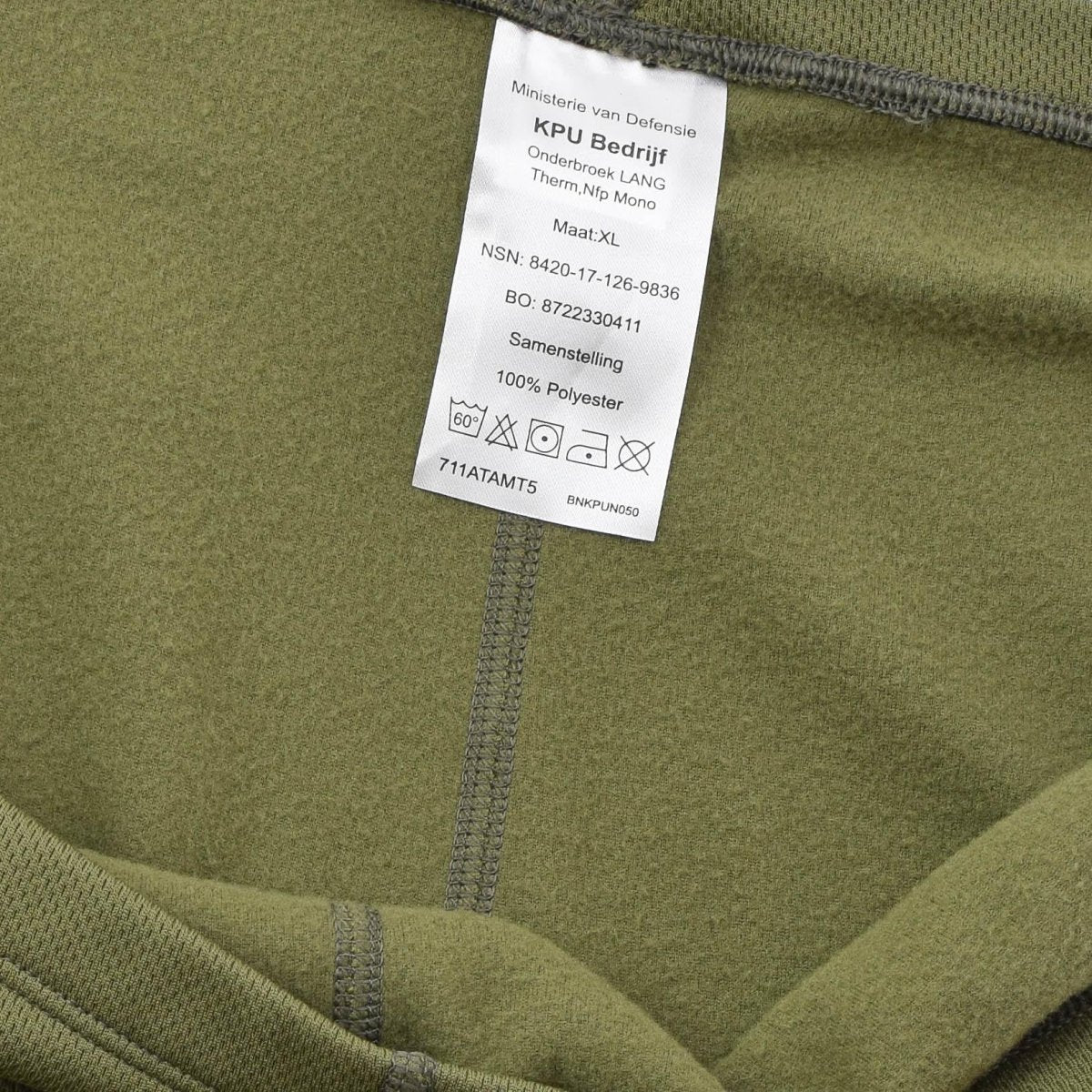 Original Dutch Military Thermal Underpants Breathable Quick Drying Olive