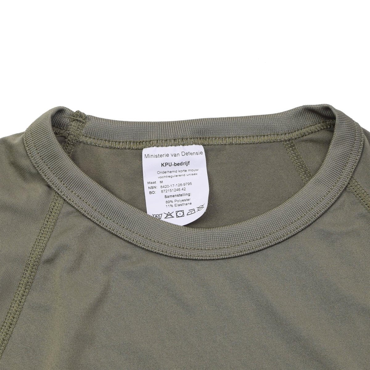 Original Dutch Military Thermal Undershirt Short Sleeve Lightweight Olive