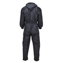 Back view of Original Dutch military cold weather hooded coverall with quilted liner and elastic waist for a snug fit