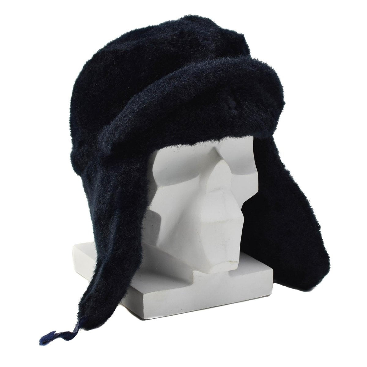 Original Dutch Police Winter Hat Fold Down Ear Flaps Reinforced Forehead Blue