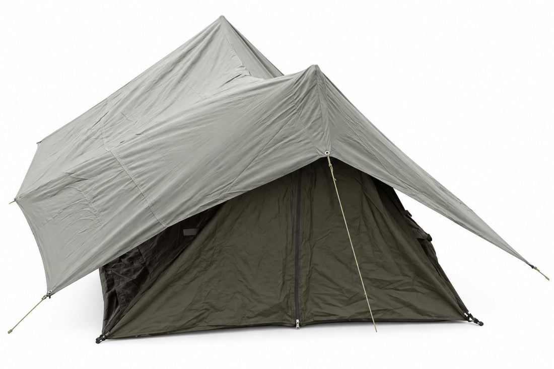 Original French Army Camping Tent Flysheet Outdoor Field Shelter Olive